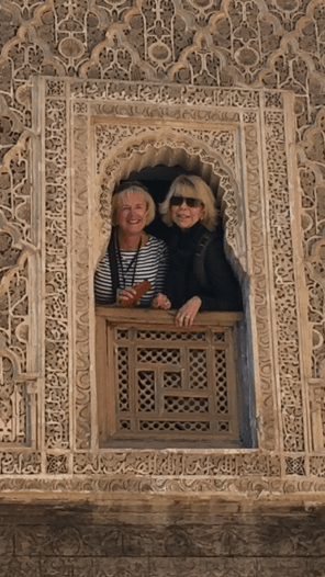 Sarah and Elzabeth at Ben oussef Medersa